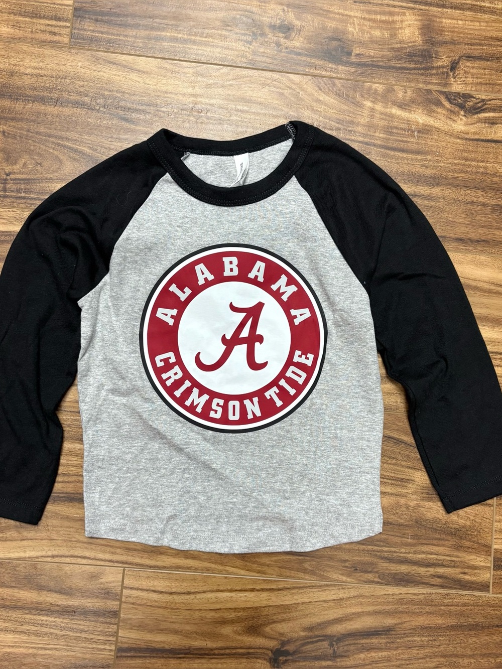 University of Alabama Bella + canvas, XS, tween, crop jersey, top, gray & black